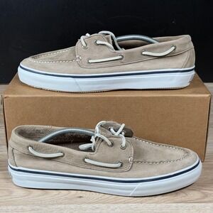 Sperry Top-Sider Boat Shoes Mens Size 12 Tan 2-Eye Deck Bahama Style Casual